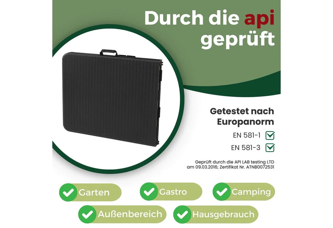 Albatros Buffettisch Klapptisch Schwarz/Rattan - Bild 5