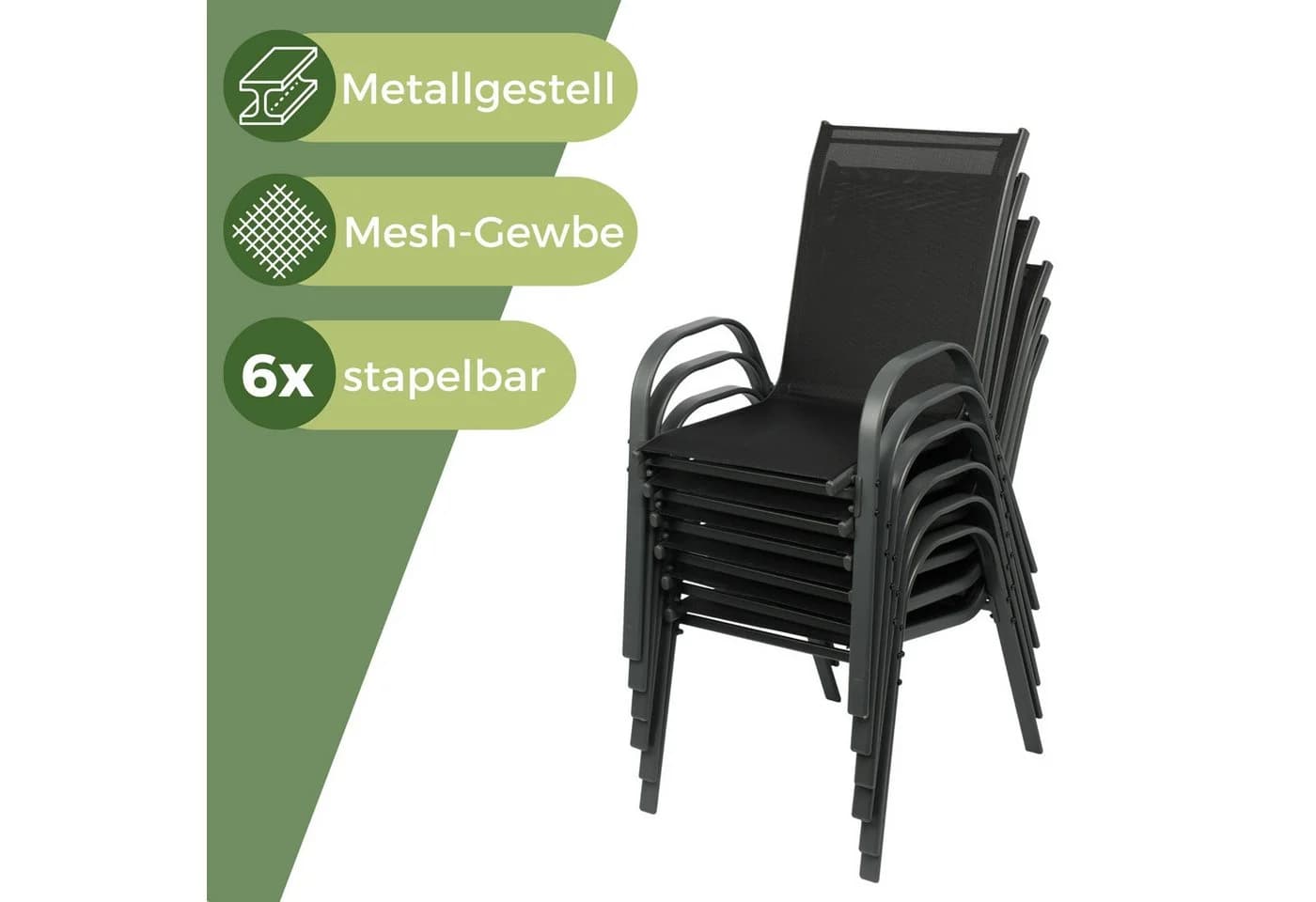 Albatros Gartenstühle 2er Set Kuba mit Sitzauflage – Gartenstühle Stapelbar mit robustem Metallgestell und hoher Belastbarkeit - Bild 5