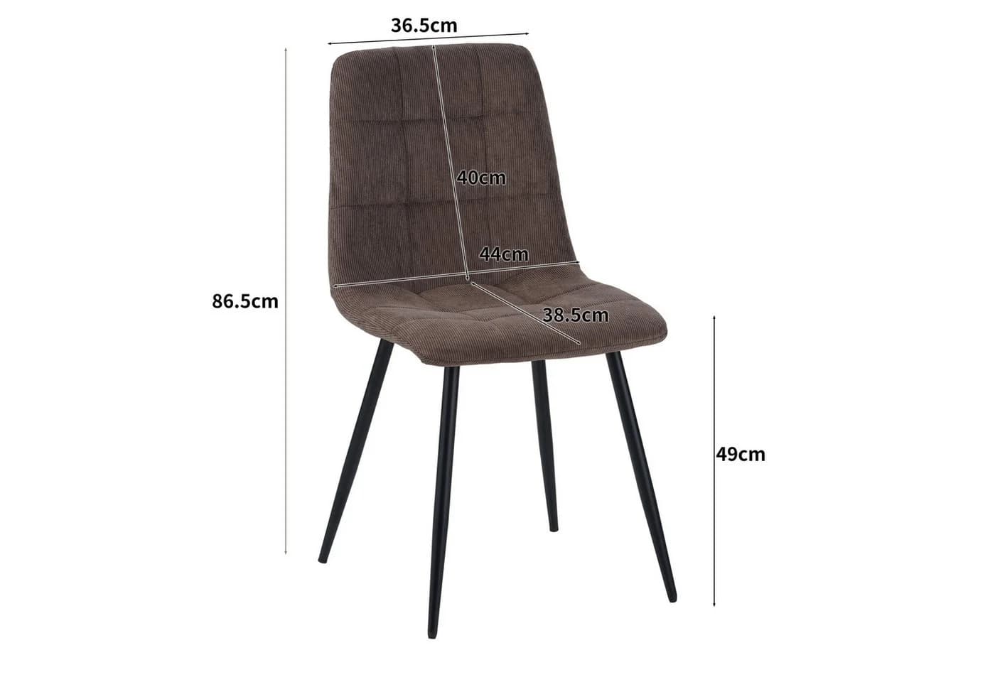 Albatros International Esszimmerstuhl BORA 4er Set Braun Cord - Bild 5