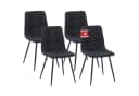 Albatros International Esszimmerstuhl BORA 4er Set Schwarz Stoffbezug Bild 2