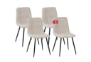 Albatros International Esszimmerstuhl BORA 4er Set Beige Stoff Bezug Bild 2