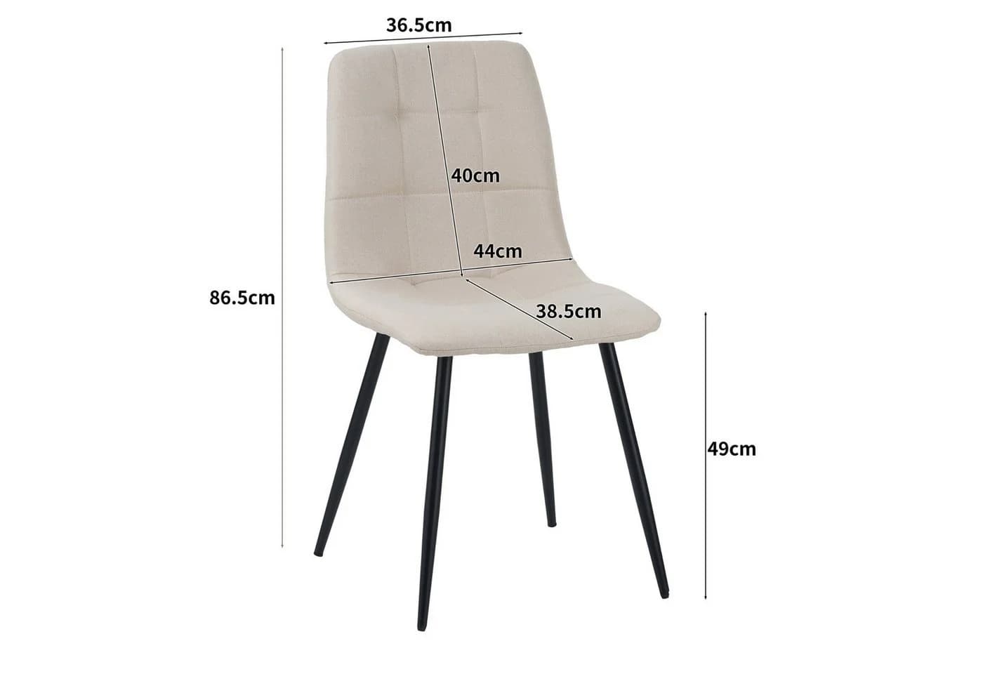 Albatros International Esszimmerstuhl BORA 4er Set Beige Stoff Bezug - Bild 5