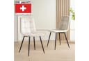 Albatros International Esszimmerstuhl BORA 4er Set Beige Samt Bezug Bild 1