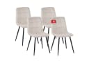 Albatros International Esszimmerstuhl BORA 4er Set Beige Samt Bezug Bild 2