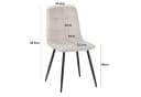 Albatros International Esszimmerstuhl BORA 4er Set Beige Samt Bezug Bild 5