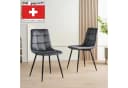 Albatros International Esszimmerstuhl BORA 4er Set Anthrazit Samt Bild 1