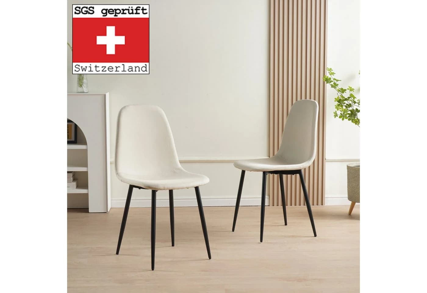 Albatros International Esszimmerstuhl BARI 4er Set Beige Stoff - Bild 2