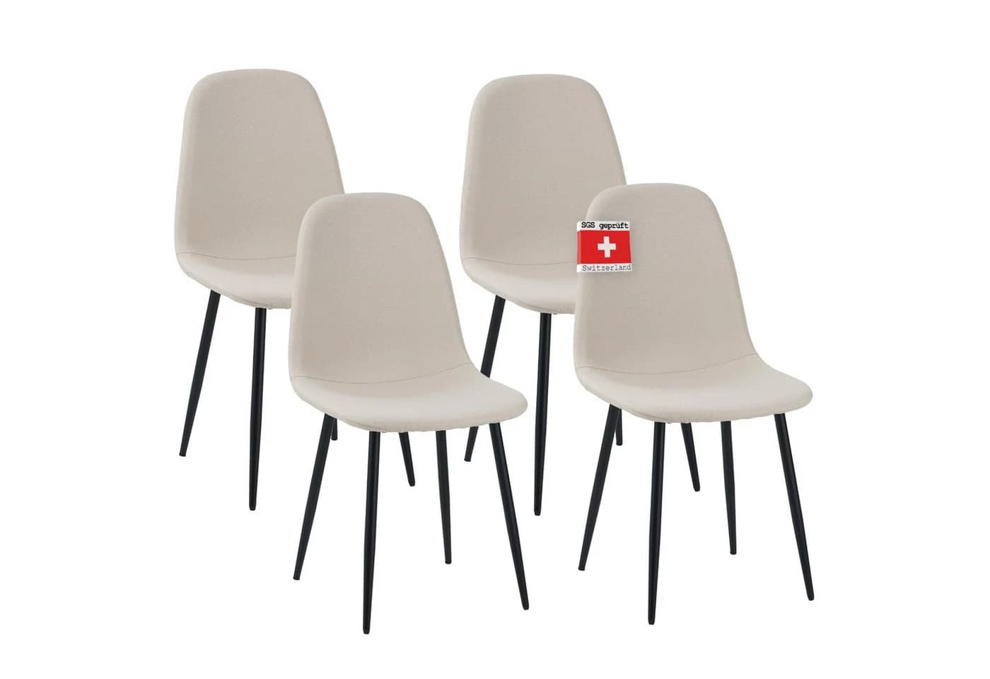 Albatros International Esszimmerstuhl BARI 4er Set Beige Stoff - Bild 3