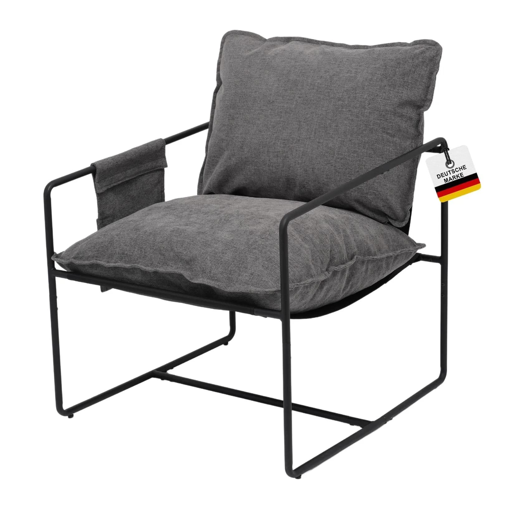 Albatros Designer Vintage Sessel Breston Grau Stoff