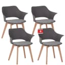 Albatros International AALBORG Esszimmerstuhl 4er Set Grau Buche Massivholz Bild 1