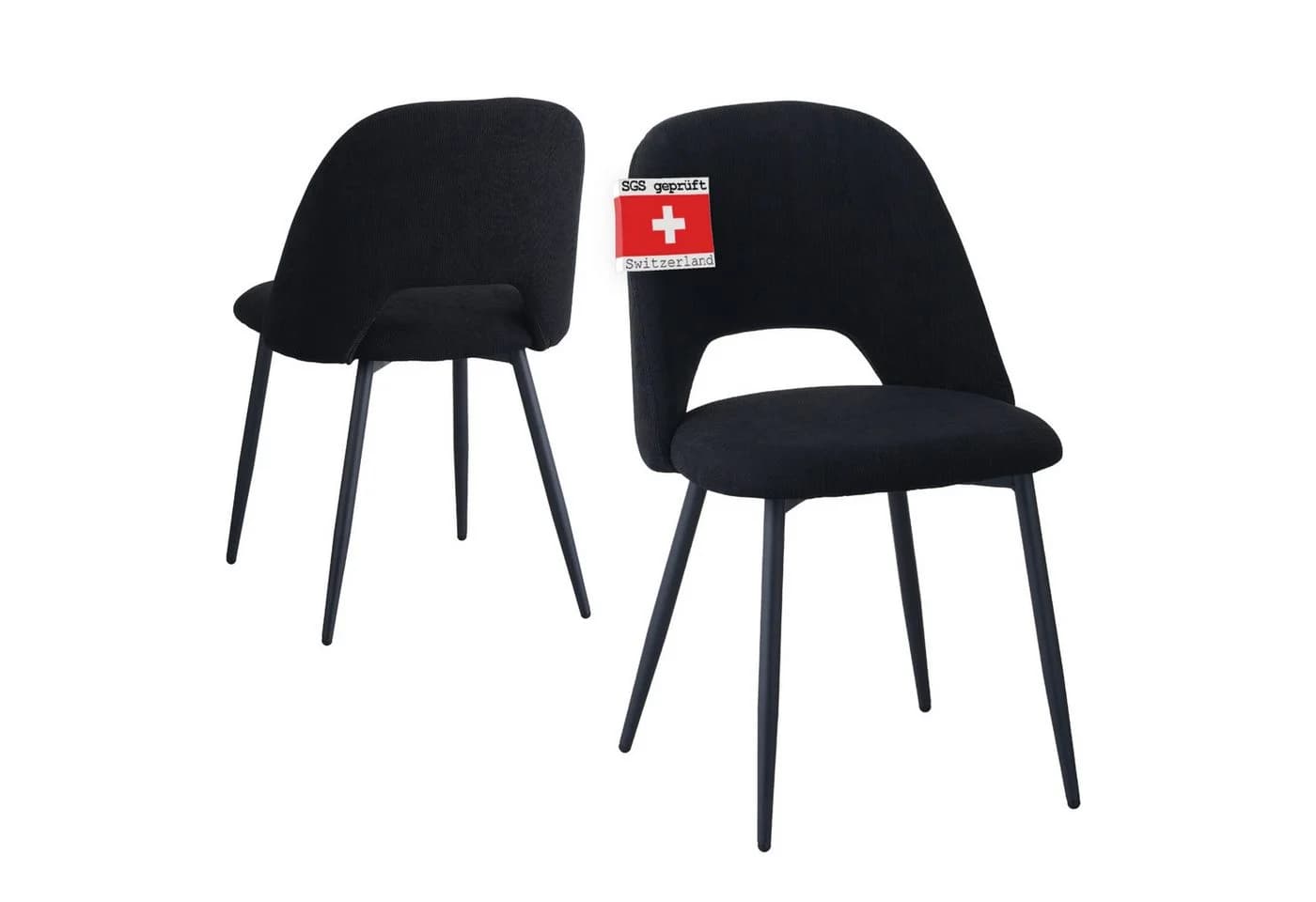Albatros International Esszimmerstuhl SILVI 4er Set Schwarz Cord - Bild 2