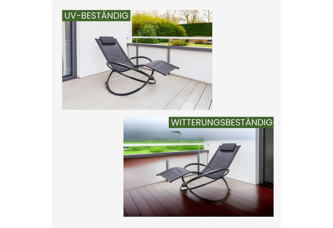 Albatros Gartenliege X-FORM Schwungliege Relaxliege mit Kopfkissen - Bild 5