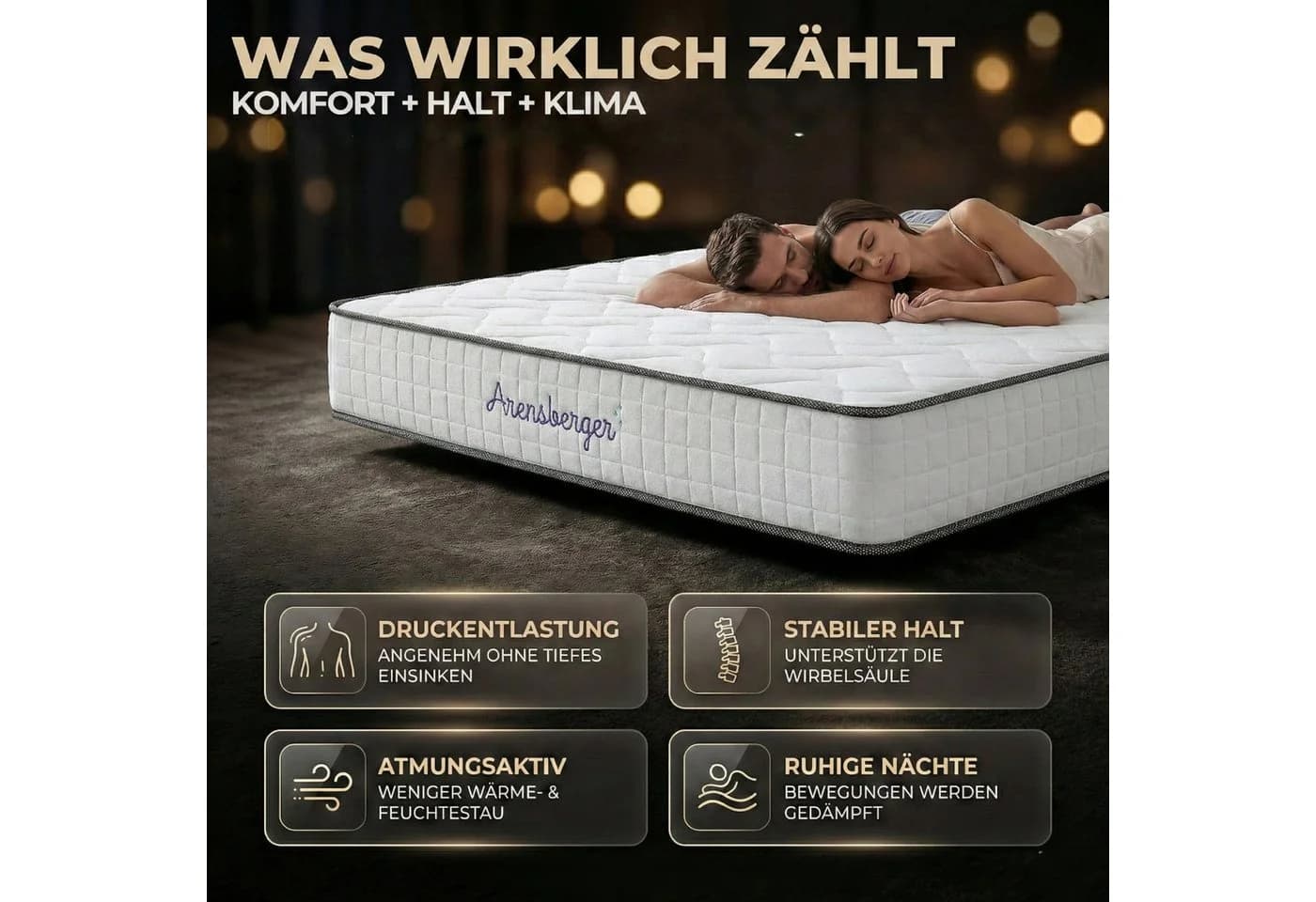 Arensberger Taschenfederkernmatratze JANA H3 mit Gelschaum - Bild 5
