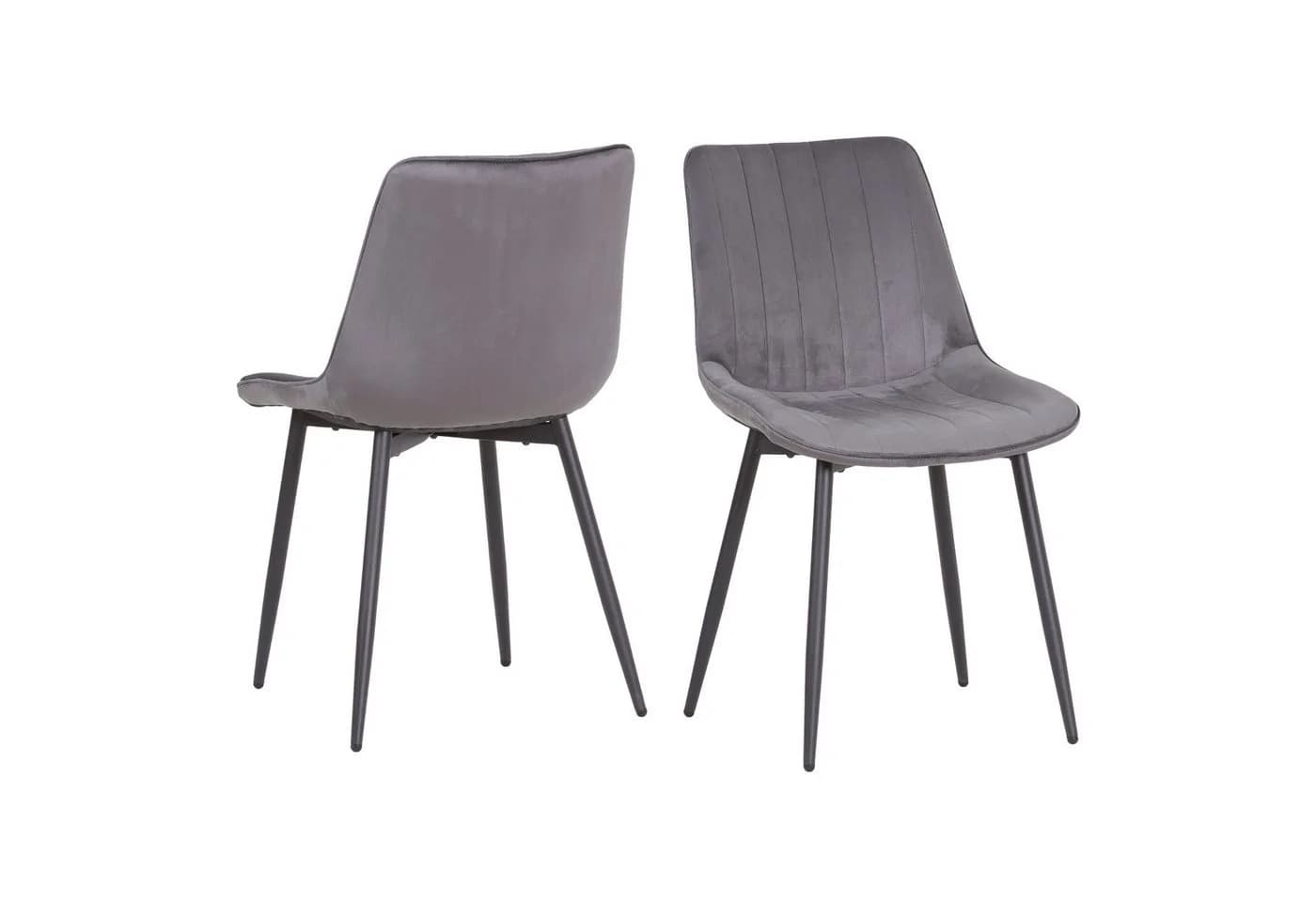 Albatros International BOSA Esszimmerstuhl Grau Samt Retro-Design 2er Set - Bild 4