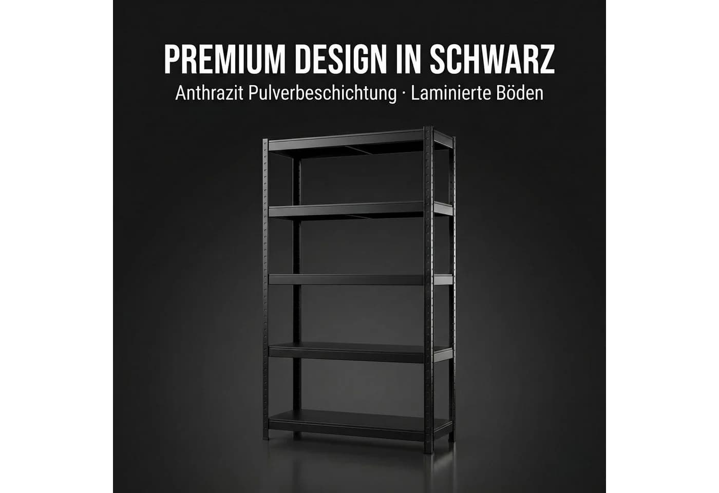 Albatros SR2B Premium Schwerlastregal Schwarz 875 kg belastbar 2er Set