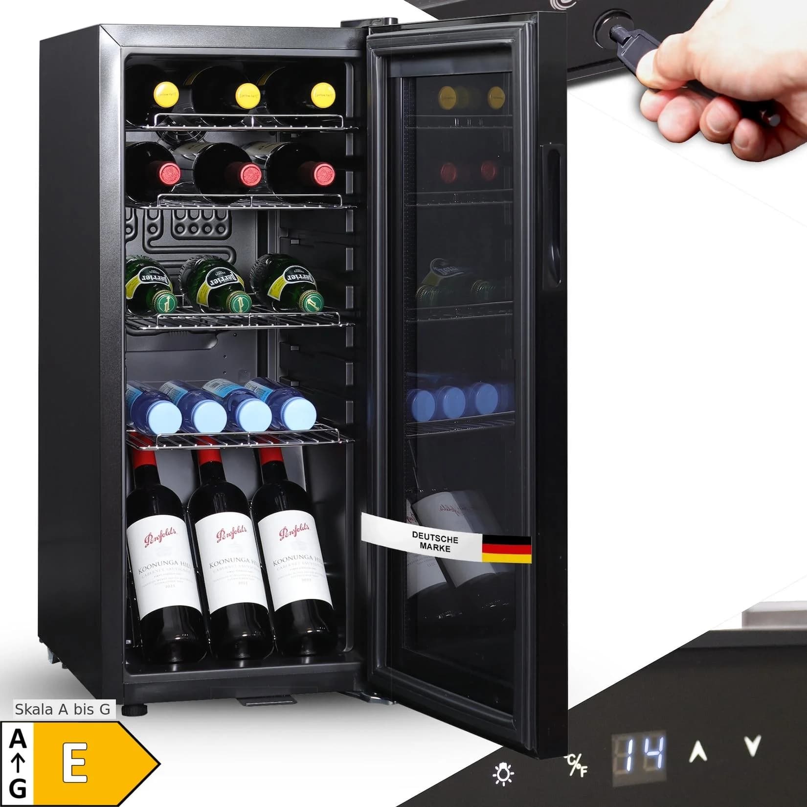 Sommertal Kühlschrank GK 60 Leiser Getränkekühlschrank mit LED, Touchscreen & Schloss