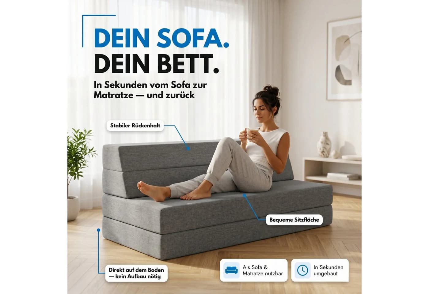 Arensberger Klappmatratze Multifold 140x200 cm 15 cm hoch - Bild 3