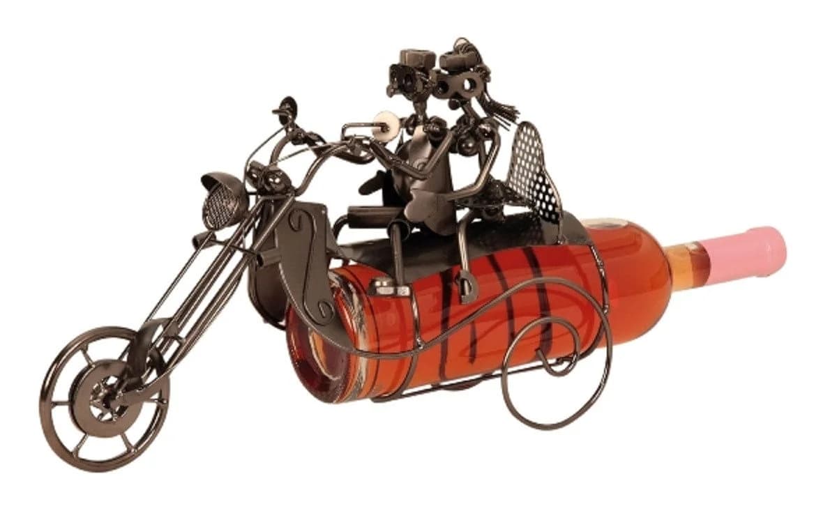 Mel-O-Design Weinflaschenhalter Motorrad Paar Metall