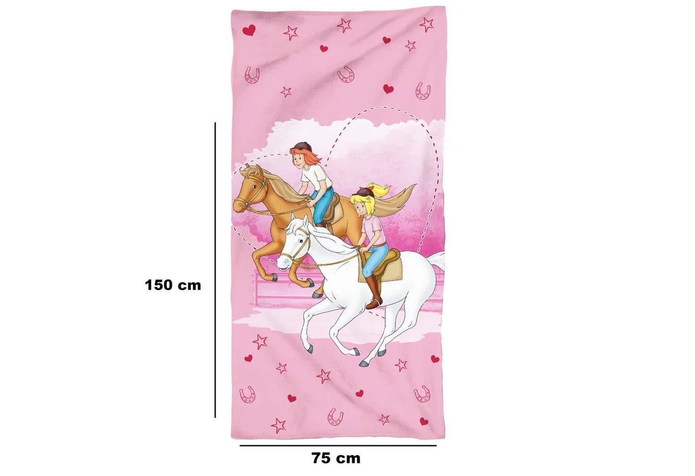 BERONAGE Bibi und Tina Badetuch 100% Baumwolle Velours-Qualität - Bild 3