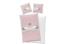 Familando Partnerbettwäsche Liebes Schwan 2-teilig Flanell Weiß/Rosa Bild 2