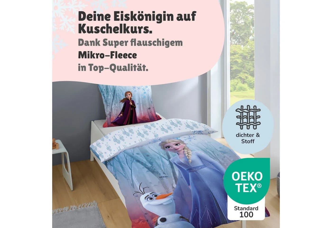 Familando Kinderbettwäsche Disney Frozen Eiskönigin Blau Microfaser - Bild 5