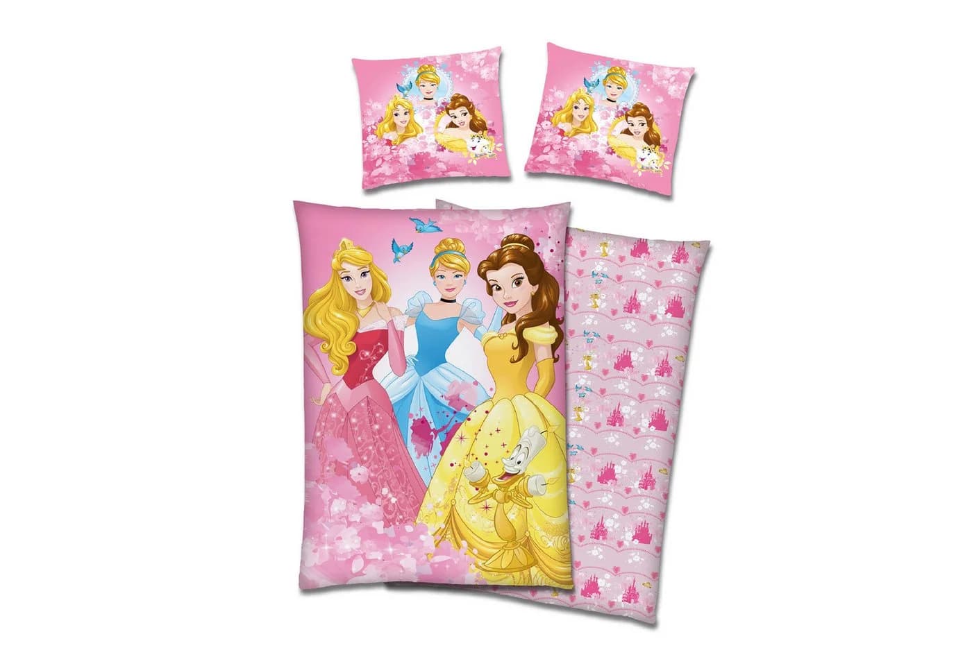 Familando Kinderbettwäsche Disney Prinzessinnen Rosa Fleece Wendemotiv - Bild 2