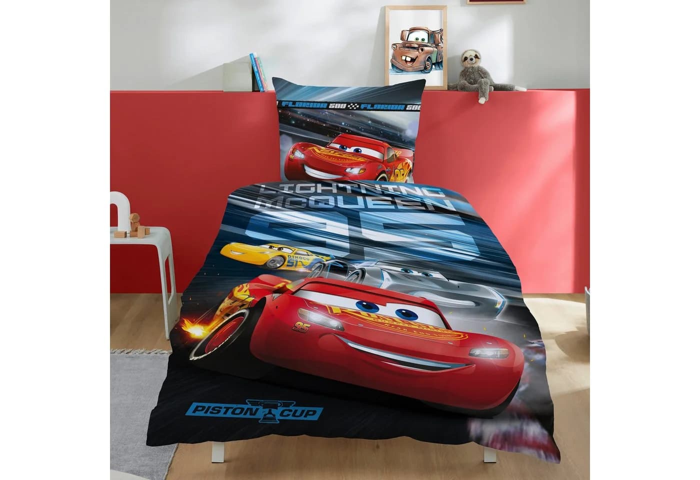 Familando Disney Cars Kinderbettwäsche Microfaser-Flanell Wendemotiv