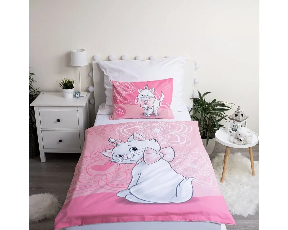 Disney Kinderbettwäsche Renforcé Rosa Aristocats Motiv