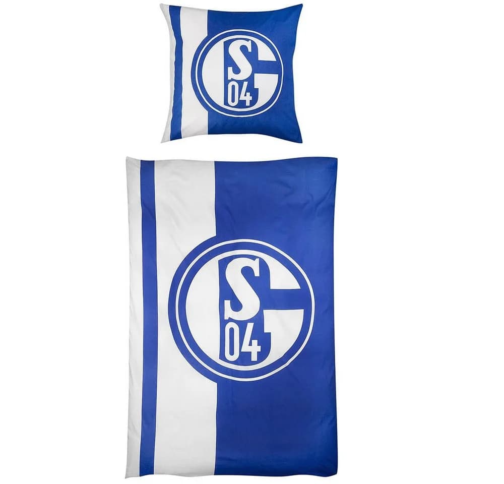 FC Schalke 04 Bettwäsche Wende Renforcé 2-tlg. Blau/Weiß