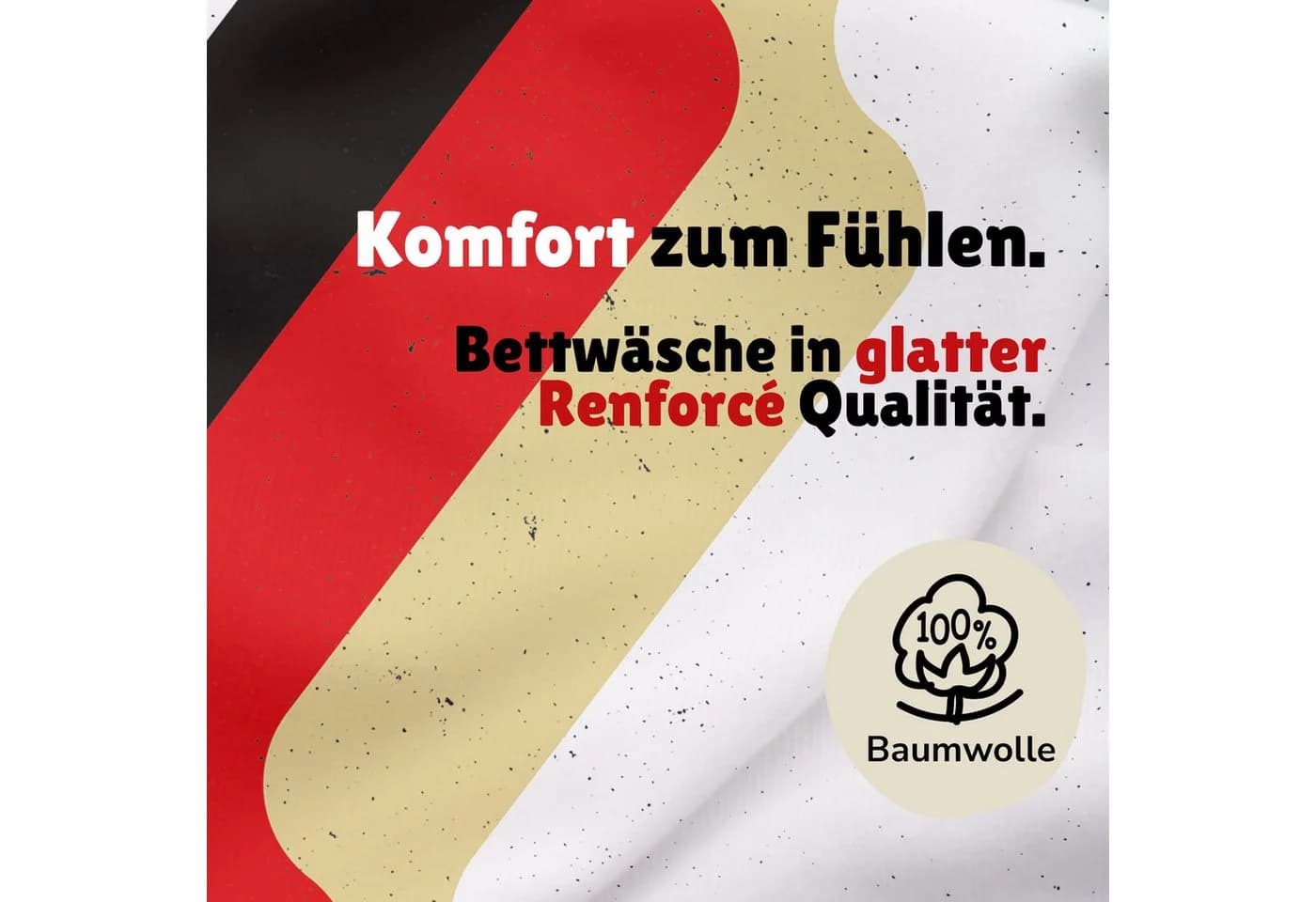 DFB Bettwäsche Set 2-teilig 135x200 cm Renforcé Baumwolle Schwarz Rot Gold - Bild 4