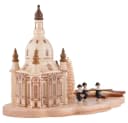 Dregeno Erzgebirge Schwibbogen Teelichthalter mit Dresdner Frauenkirche und Kurrende Bild 3