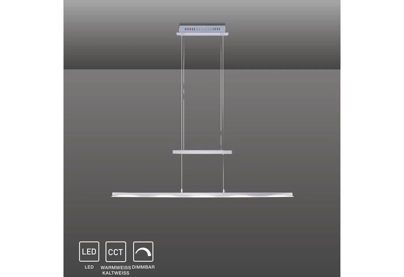 SellTec LED Pendelleuchte LINEAR 100cm Silber Dimmbar CCT