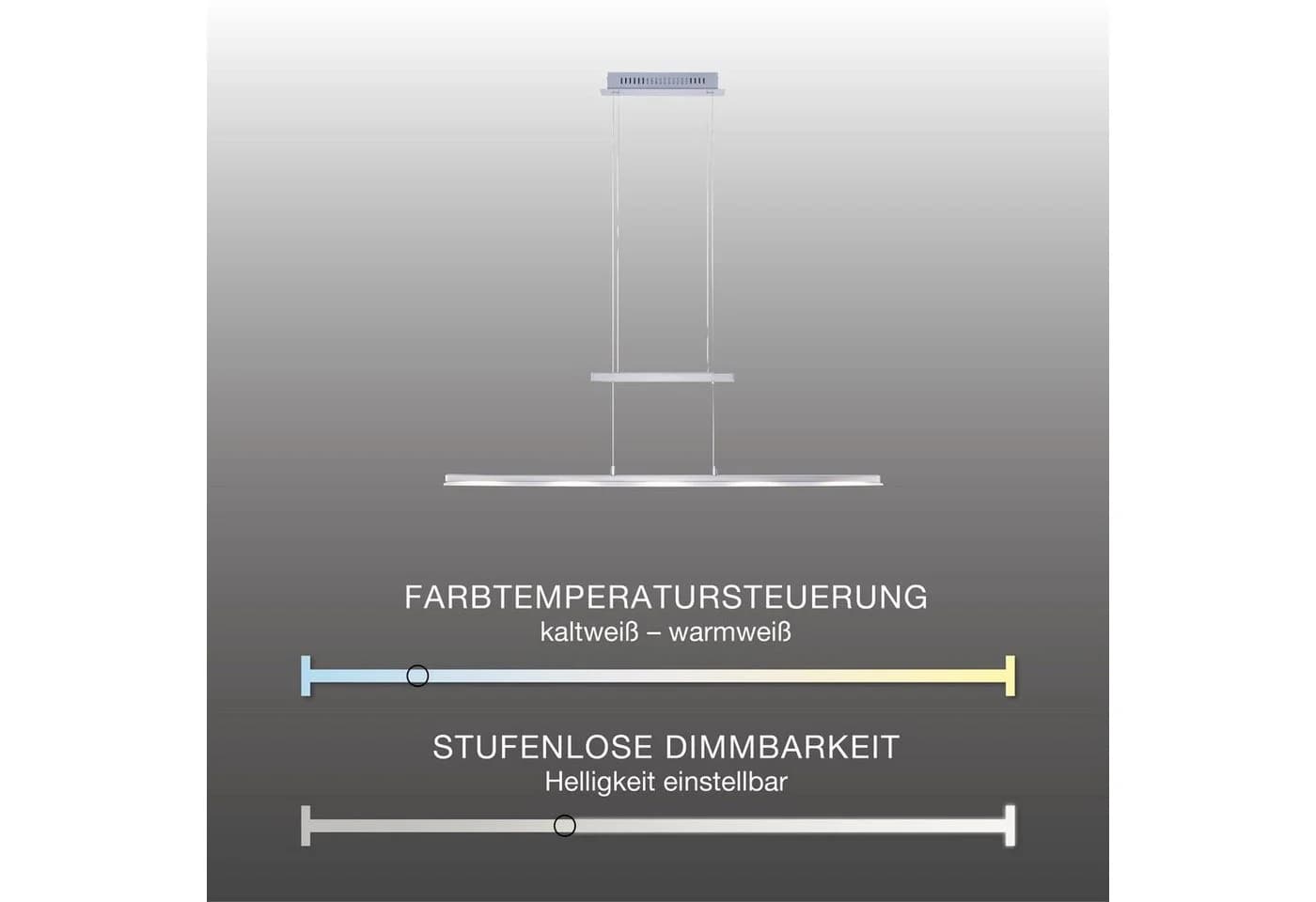 SellTec LED Pendelleuchte LINEAR 100cm Silber Dimmbar CCT - Bild 4