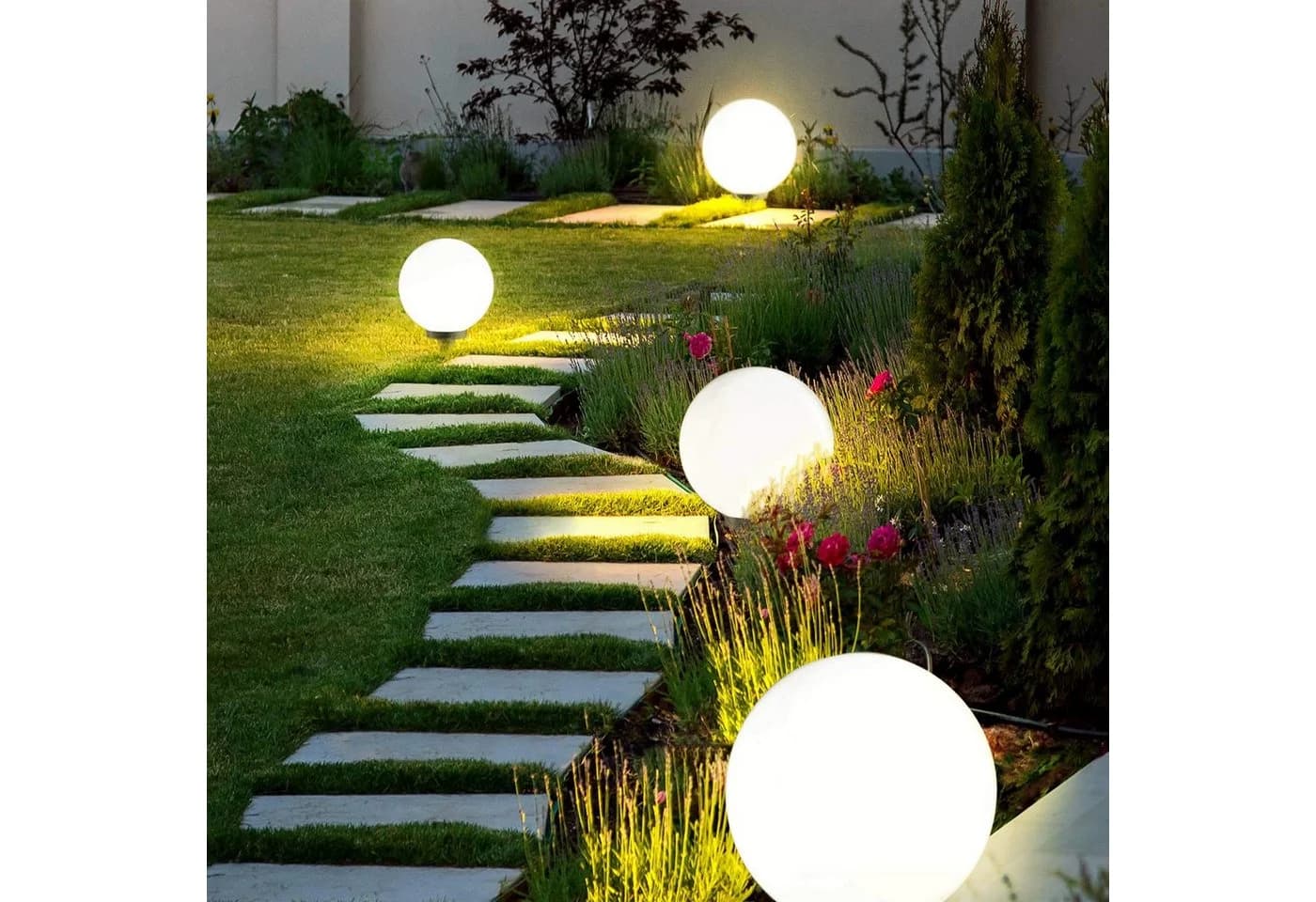 SellTec Gartenleuchte Kugelleuchte KIRA opal weiß - Bild 3