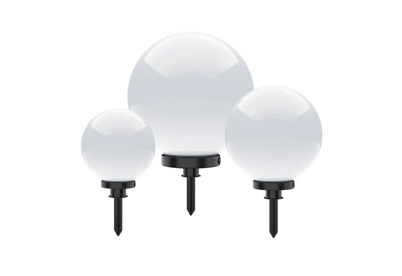 SellTec KIRA SET Kugelleuchte Gartenstrahler weiß E27 IP44 - Bild 2