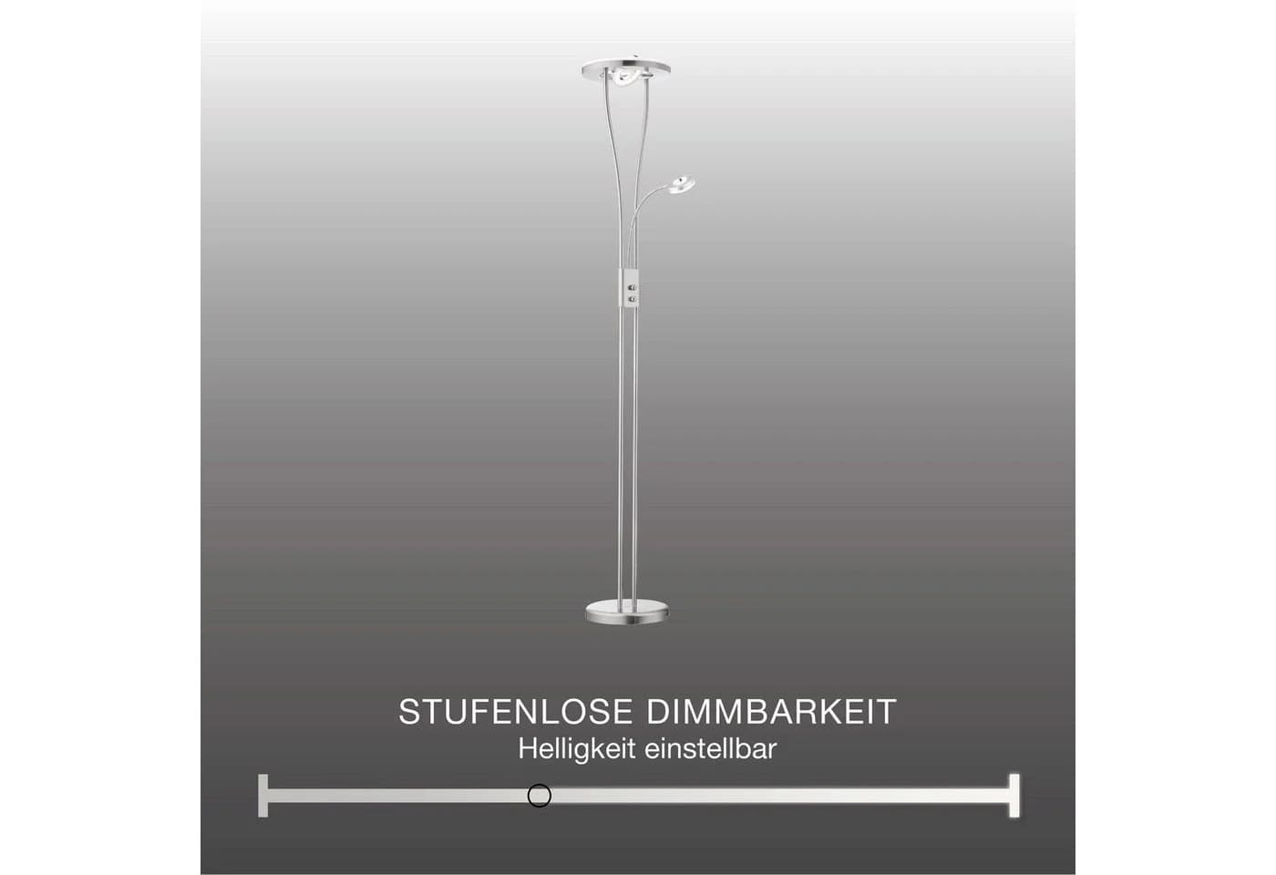 SellTec Stehlampe LED Deckenfluter HELIA rund, dimmbar, LED Fluter-Spot drehbar, Leselampe - Bild 3