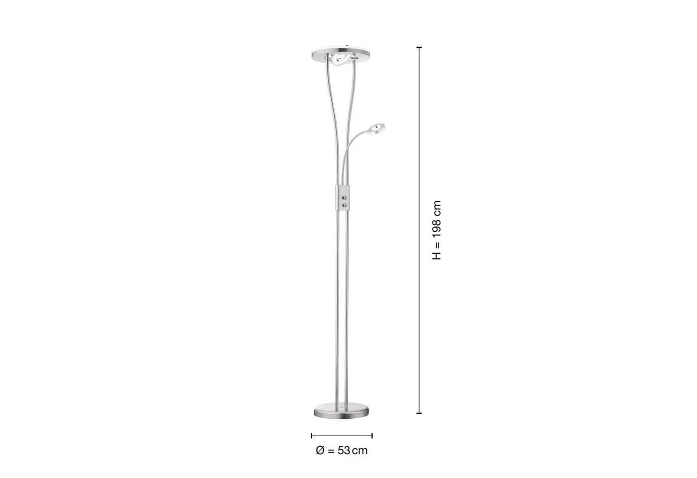 SellTec Stehlampe LED Deckenfluter HELIA rund, dimmbar, LED Fluter-Spot drehbar, Leselampe - Bild 5