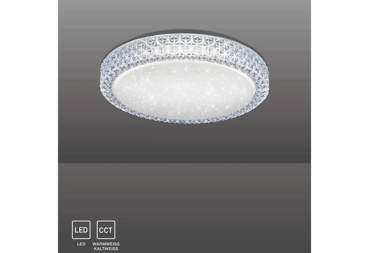 SellTec LED Deckenleuchte FRIEDA Sternenhimmel CCT Weiß Transparent