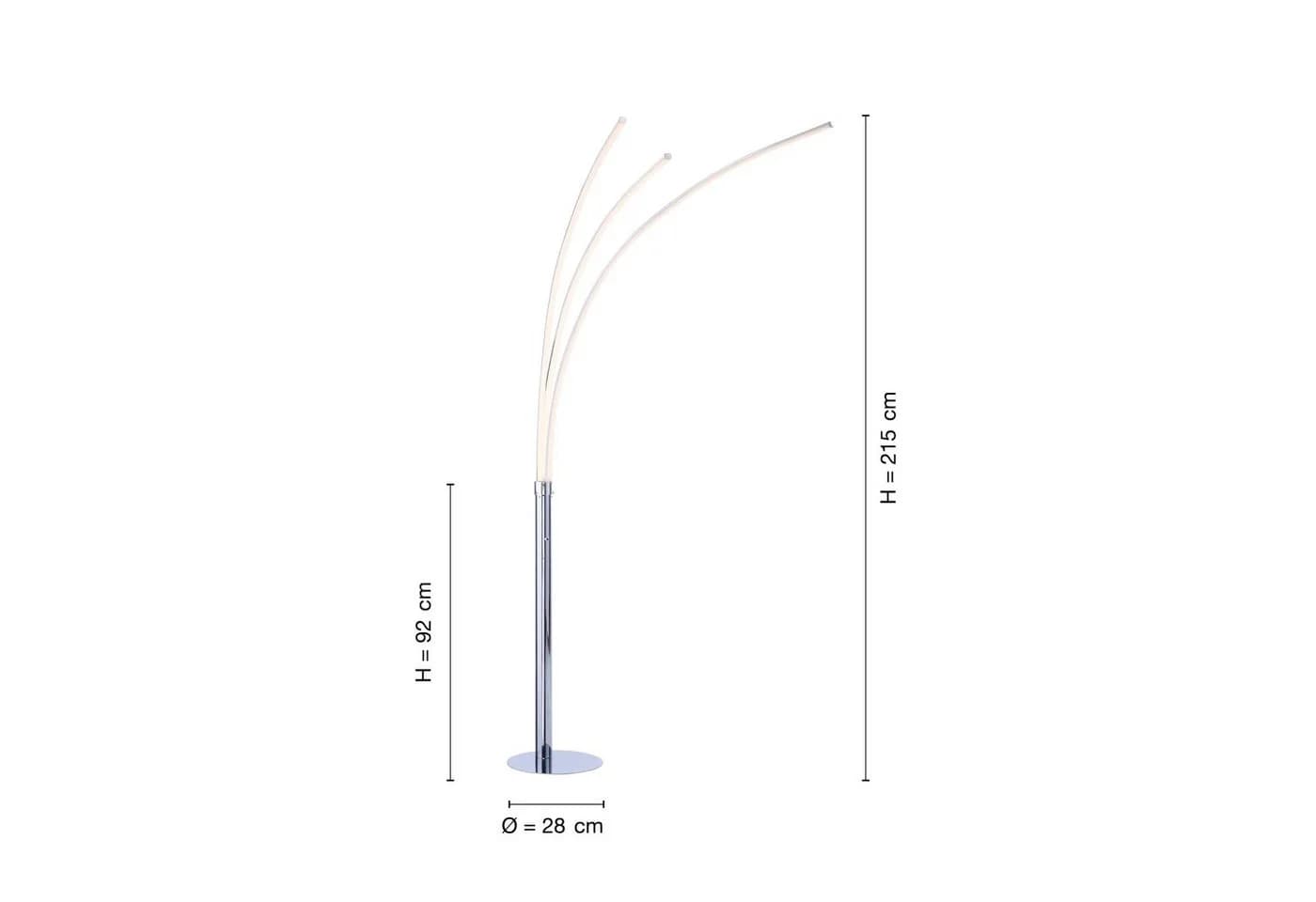 SellTec LED Stehlampe Bogenleuchte 3-flammig Warmweiß - Bild 5
