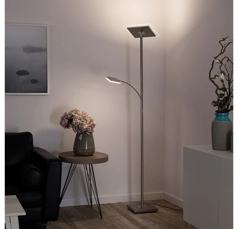SellTec LED Stehleuchte Deckenfluter Silber CCT Dimmbar Fernbedienung - Bild 3