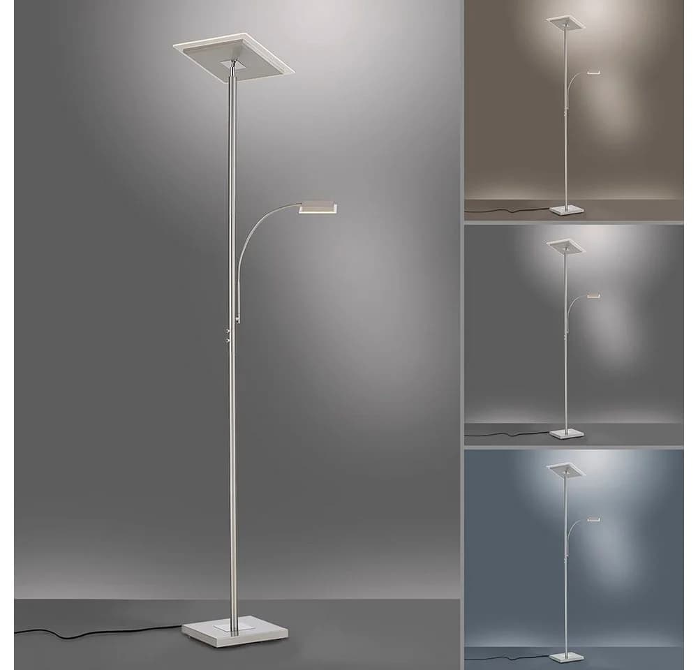 SellTec LED Stehleuchte Deckenfluter Silber CCT Dimmbar Fernbedienung - Bild 4