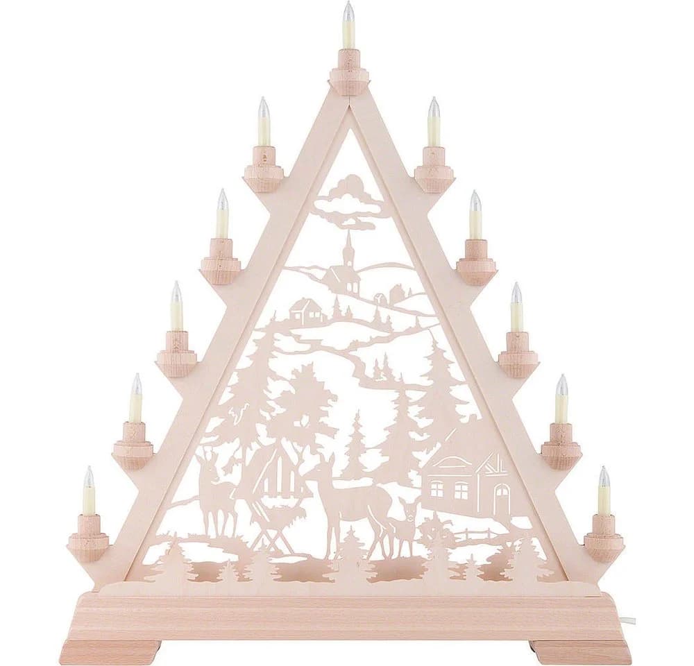Kunstgewebe Taulin Schwibbogen Lichterspitze Forsthaus 56cm