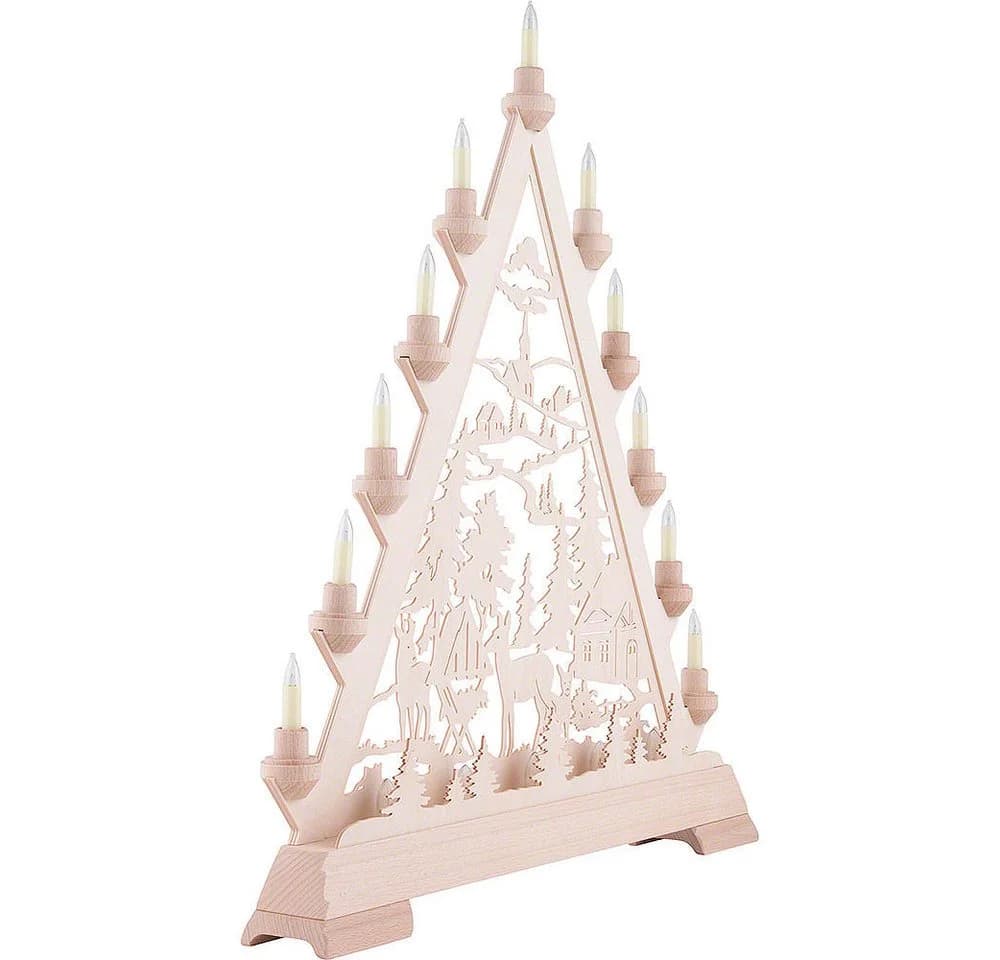 Kunstgewebe Taulin Schwibbogen Lichterspitze Forsthaus 56cm - Bild 3