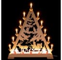 Kunstgewerbe Taulin Schwibbogen Lichterspitze Nikolaus mit Schlitten 66cm Bild 2