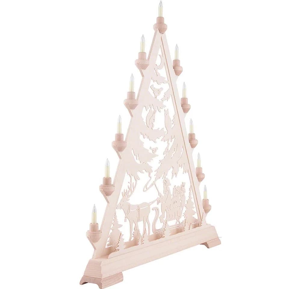 Kunstgewerbe Taulin Schwibbogen Lichterspitze Nikolaus mit Schlitten 66cm - Bild 3