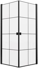 Marwell Eckdusche Clean line Schwarz Einscheibensicherheitsglas Bild 1