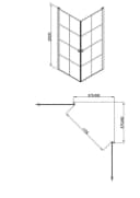 Marwell Eckdusche Clean line Schwarz Einscheibensicherheitsglas Bild 5