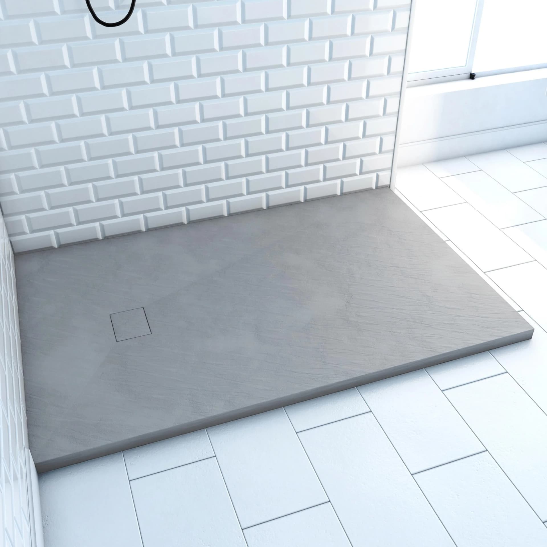 Duschwanne MARWELL grau 140x90x2,6cm extraflach