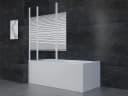 Marwell Badewannenfaltwand White Strips Einscheibensicherheitsglas 125 cm Bild 1