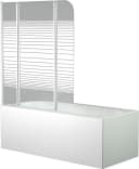 Marwell Badewannenfaltwand White Strips Einscheibensicherheitsglas 125 cm Bild 2